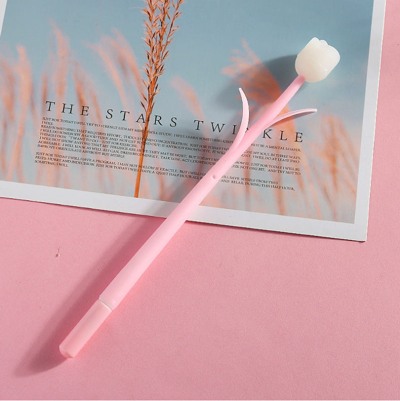 Wholesale 12 PCS Plastic Rose Flower Gel Pen